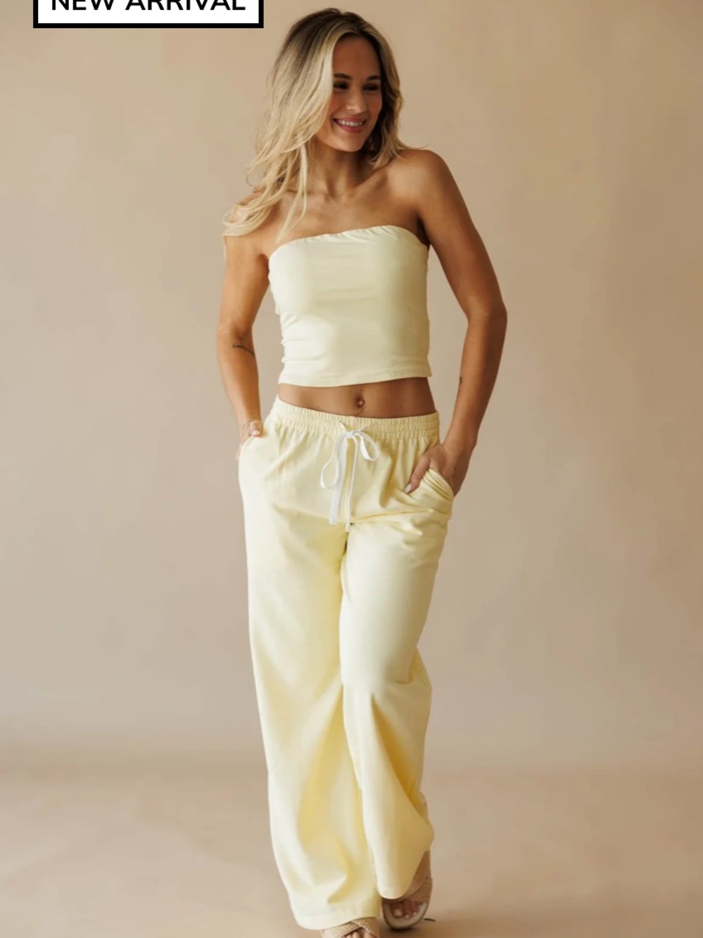 Solstice Lounge Wide-Leg Pants - butter